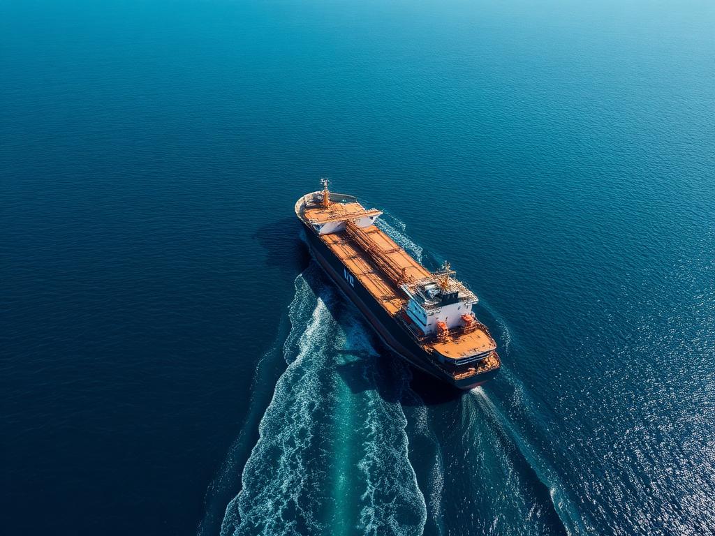 Crude oil tanker at sea